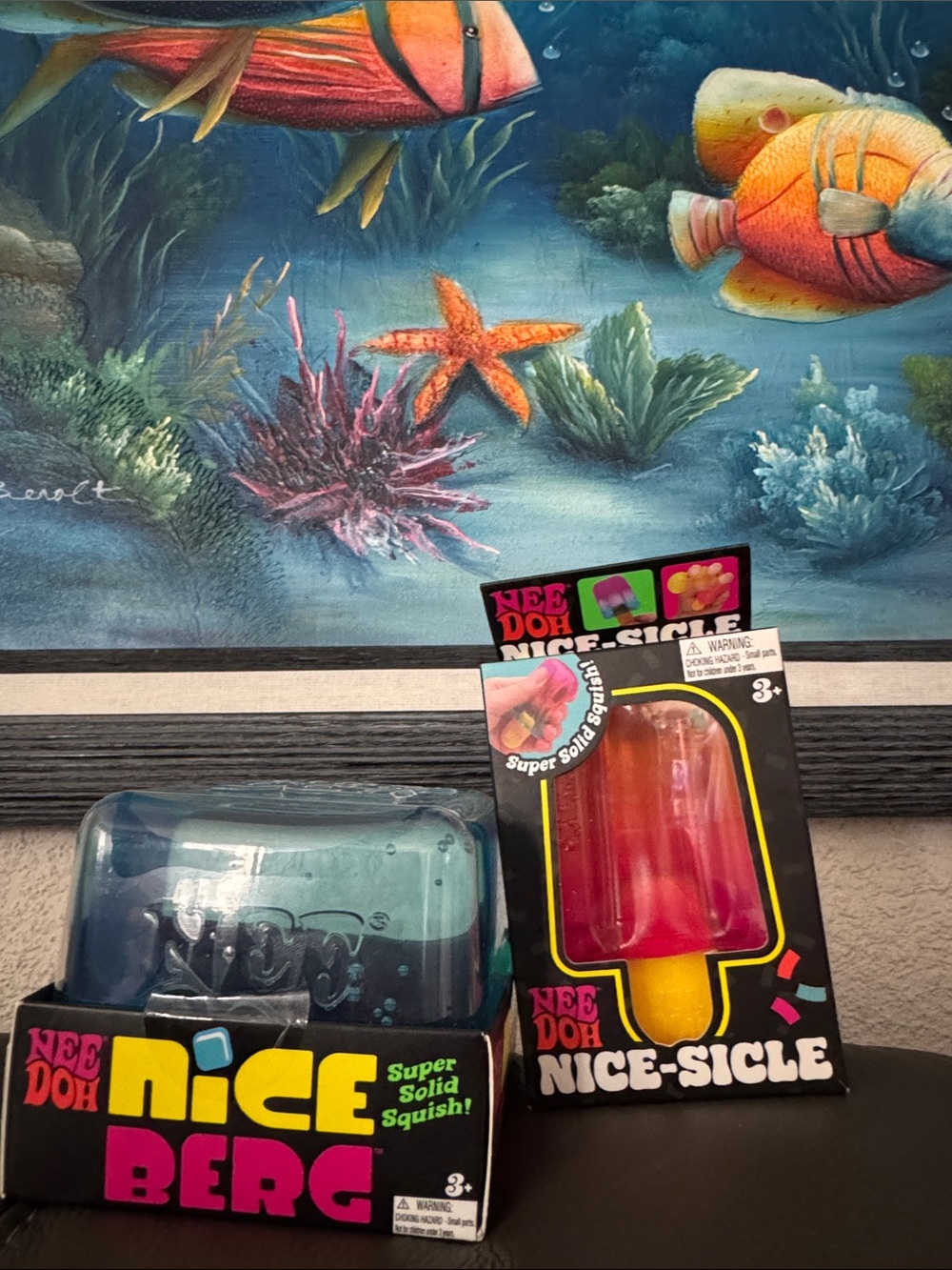 NeeDoh Nice-Sicle & Nice Berg Novelty Squishies - Pink, Yellow, Teal